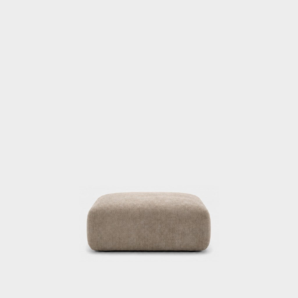 Petra footstool ottoman in Azures Khaki 6L85, beige chenille
