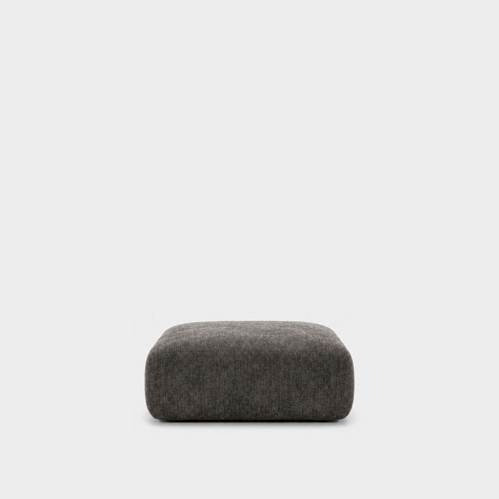 Petra footstool ottoman in Azures Nickle 6L8B, charcoal grey chenille
