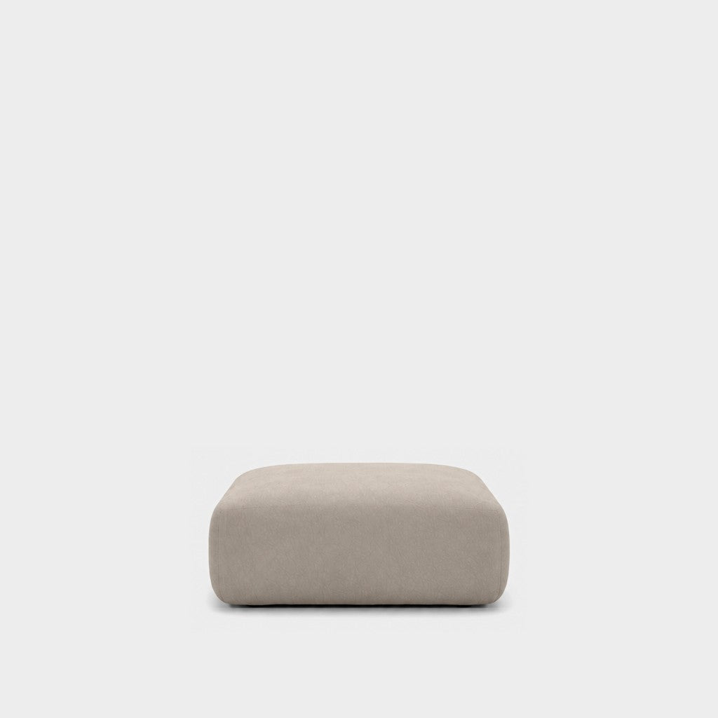 Petra footstool ottoman in Blake Beige 7211, beige PU vegan leather