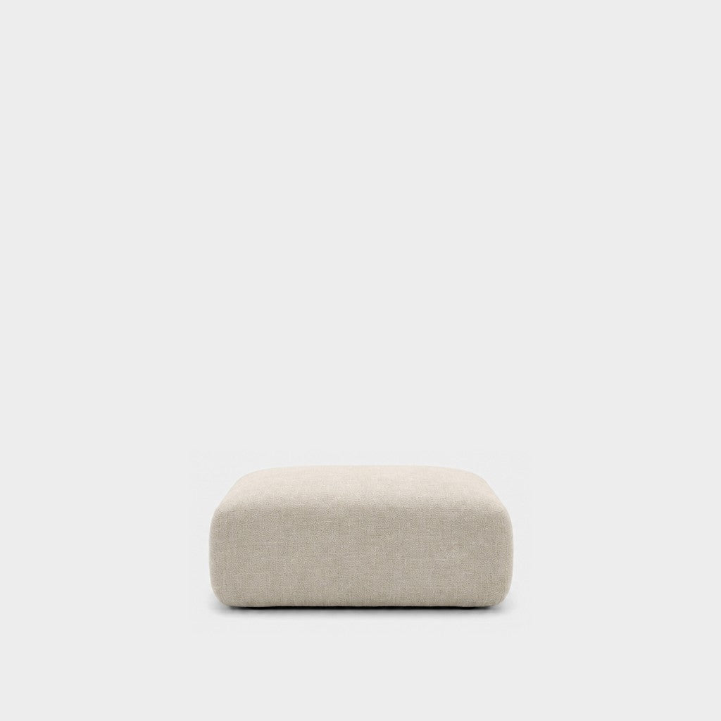 Petra footstool ottoman in Cheers Cream 7A04, cream chenille