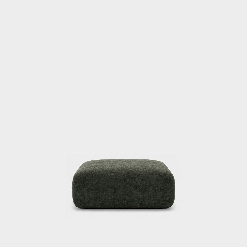 Petra footstool ottoman in Cheers Ivy 7A02, dark green chenille