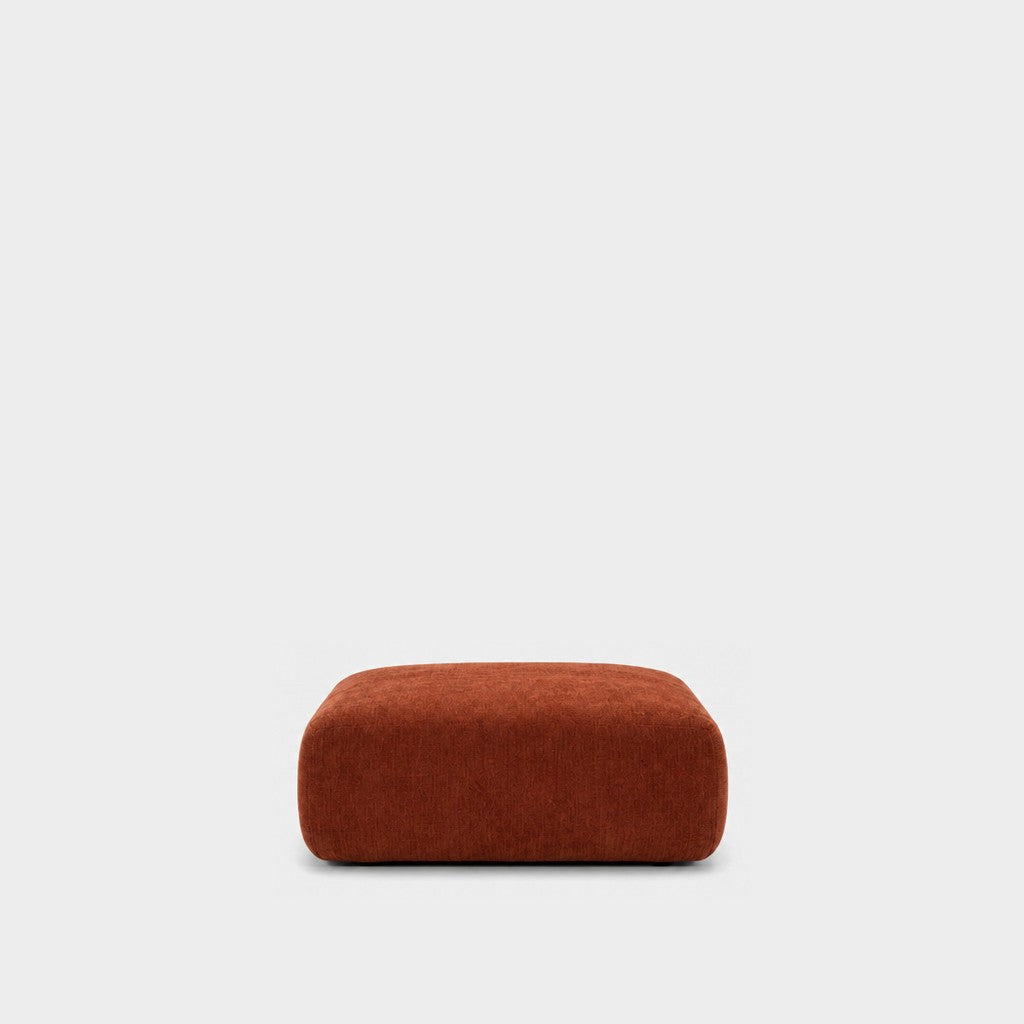 Petra footstool ottoman in Danny A Caramel 6EQK, burnt orange chenille