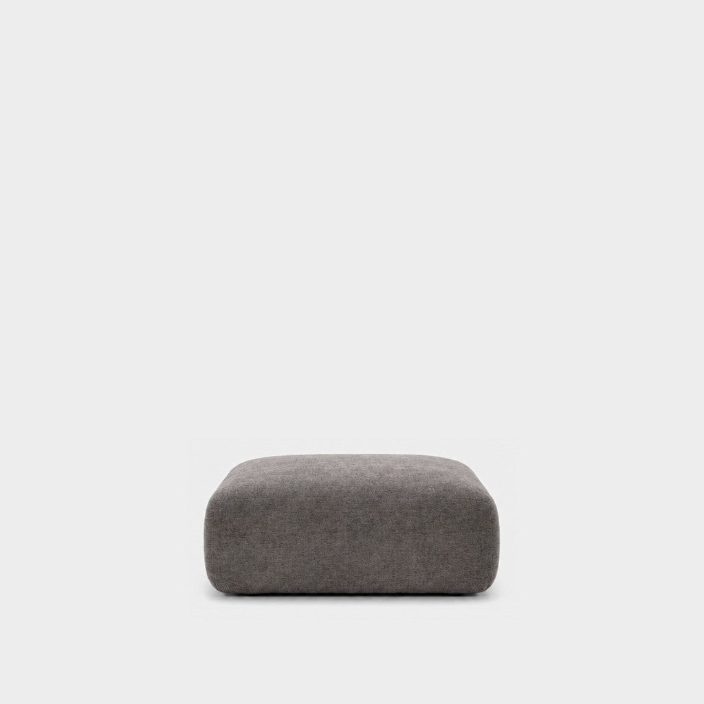 Petra footstool ottoman in Danny A Graphite 6EQL, graphite grey chenille