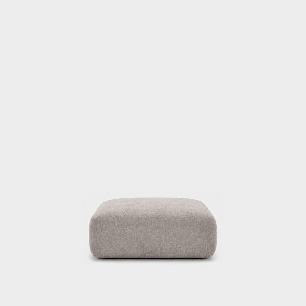 Petra footstool ottoman in Danny A Mist 6EQB, light grey chenille
