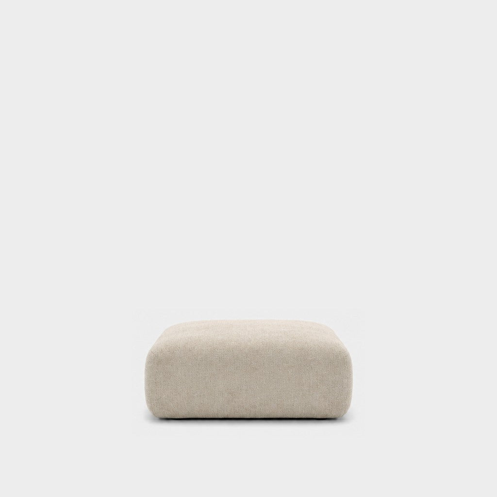 Petra footstool ottoman in Danny A Shell 6EQ2, off-white chenille