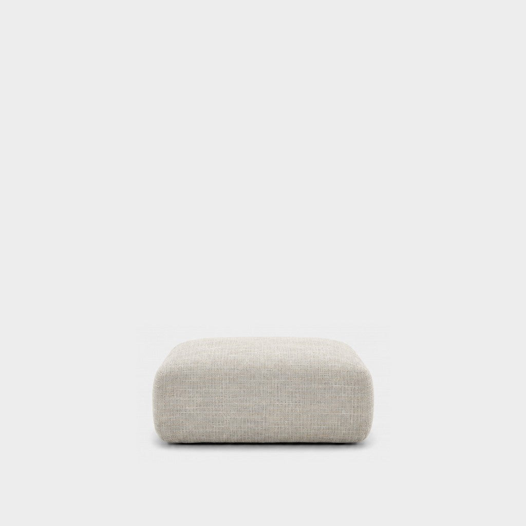 Petra footstool ottoman in Field Shell 8211, off-white linen