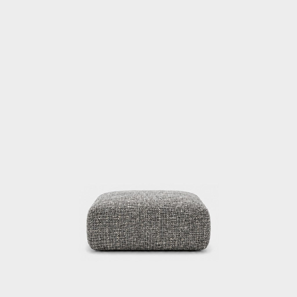 Petra footstool ottoman in Field Slate 8212, slate grey linen