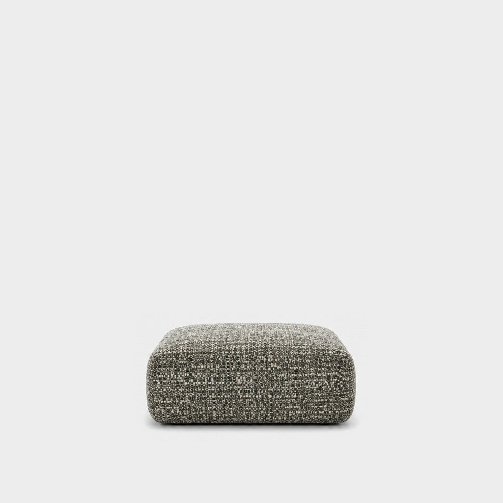 Petra footstool ottoman in Field Turtle 821A, moss green linen
