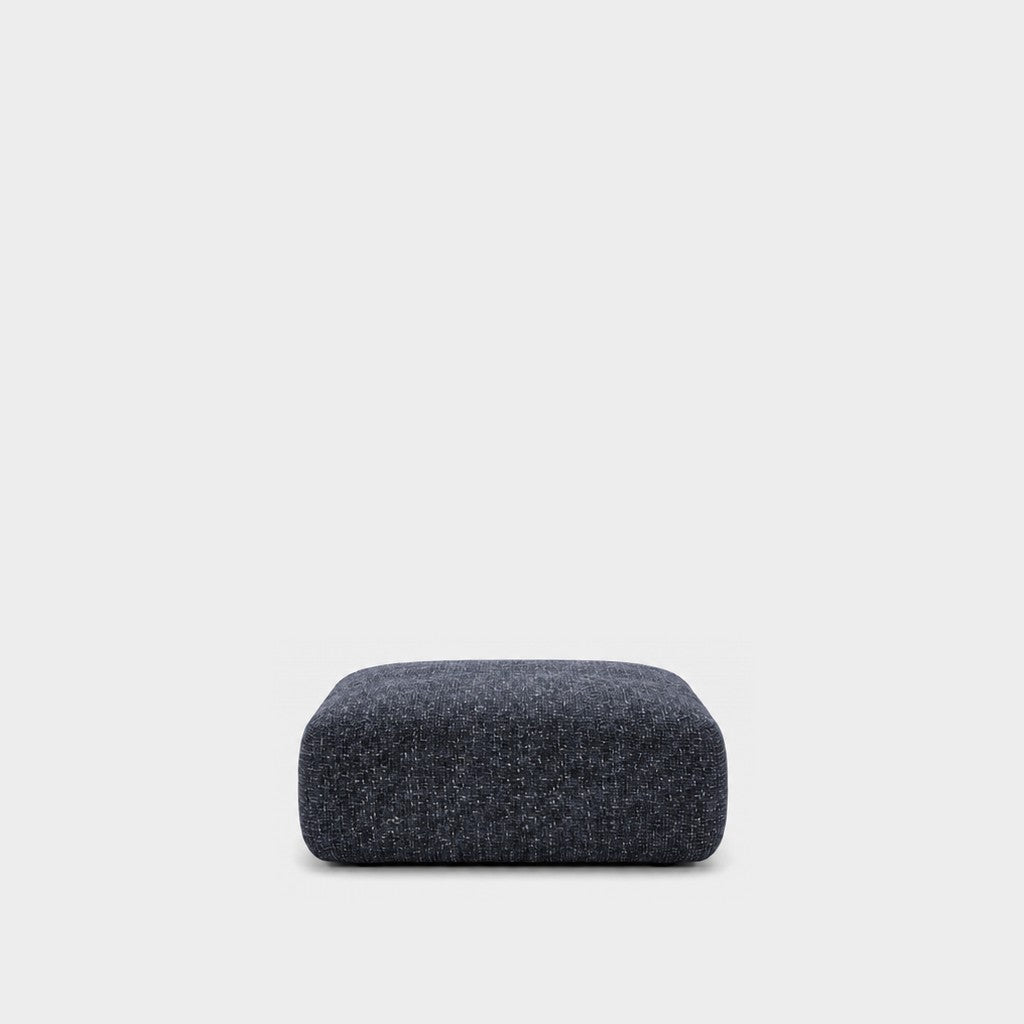 Petra footstool ottoman in Fig Indigo 82W5, navy blue chenille