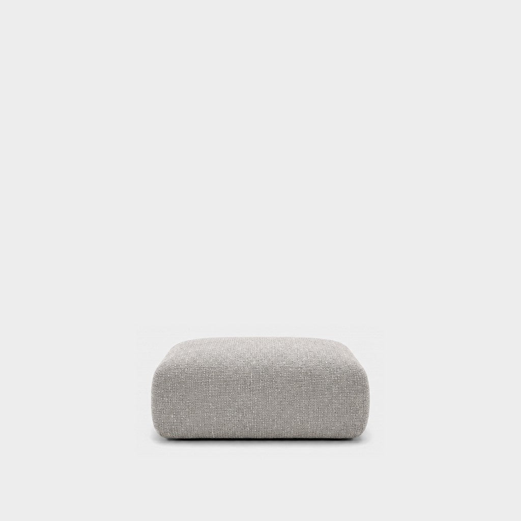 Petra footstool ottoman in Fig Silver 82W2, silver grey chenille