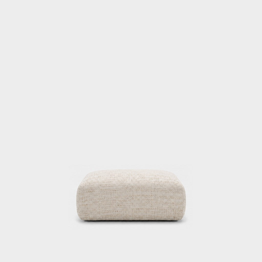 Petra footstool ottoman in Glowy Cream 81N1, cream linen
