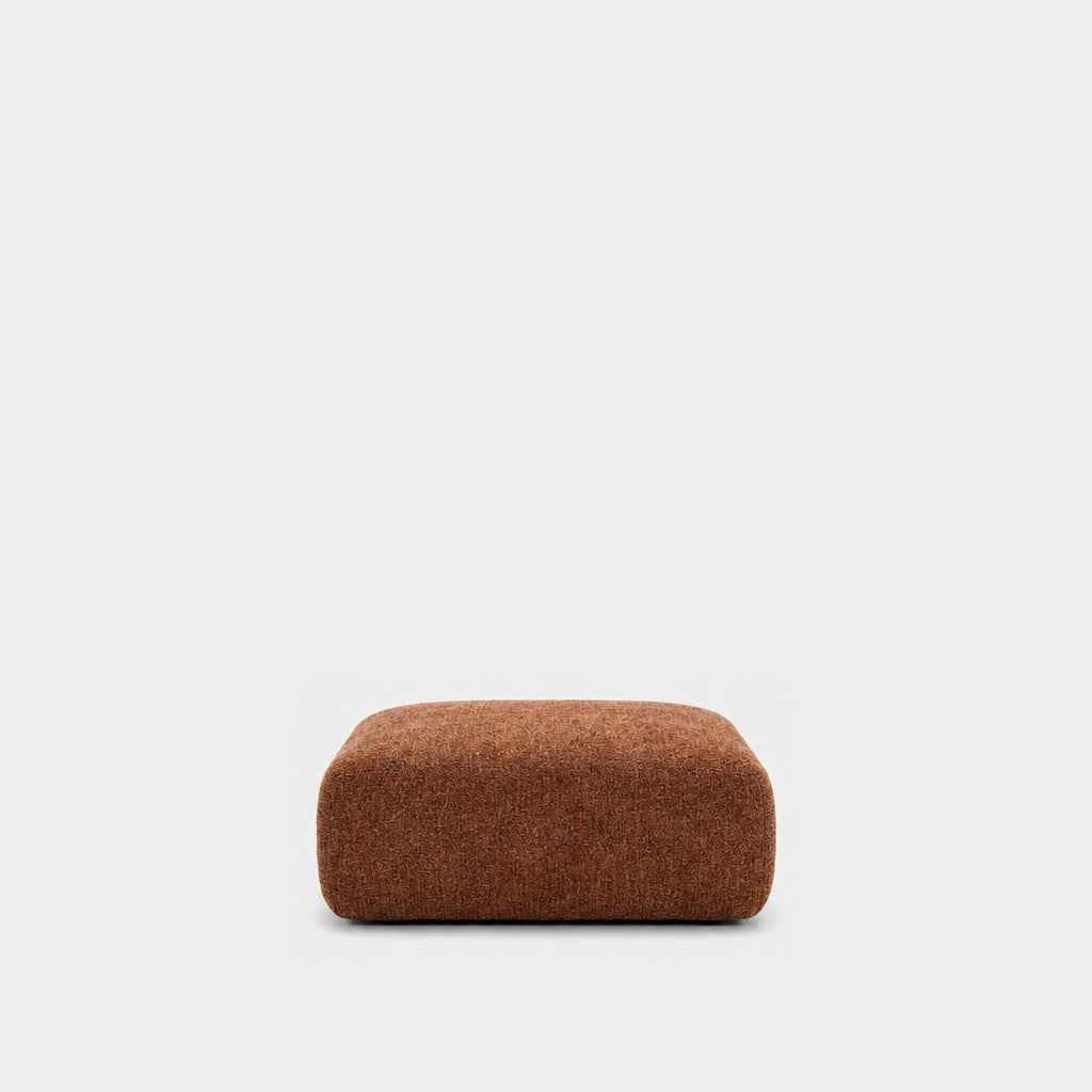 Petra footstool ottoman in Judy Amber 7A77, burnt orange chenille