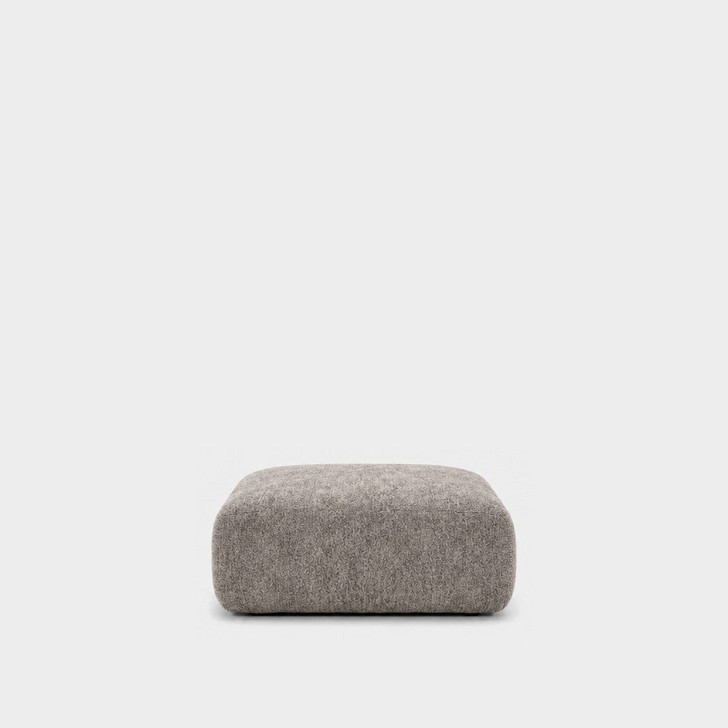 Petra footstool ottoman in Judy Nickle 7A7D, grey chenille