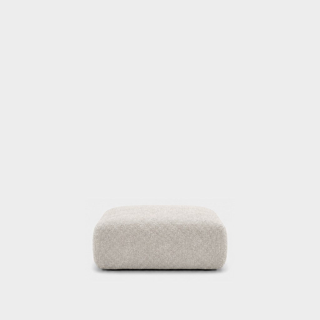 Petra footstool ottoman in Judy Pearl 7A71, off-white chenille