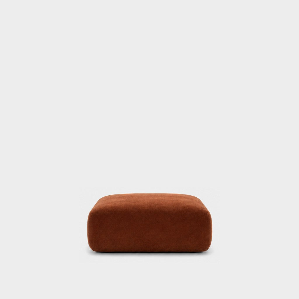 Petra footstool ottoman in Meg Caramel 6D6N, caramel orange velvet