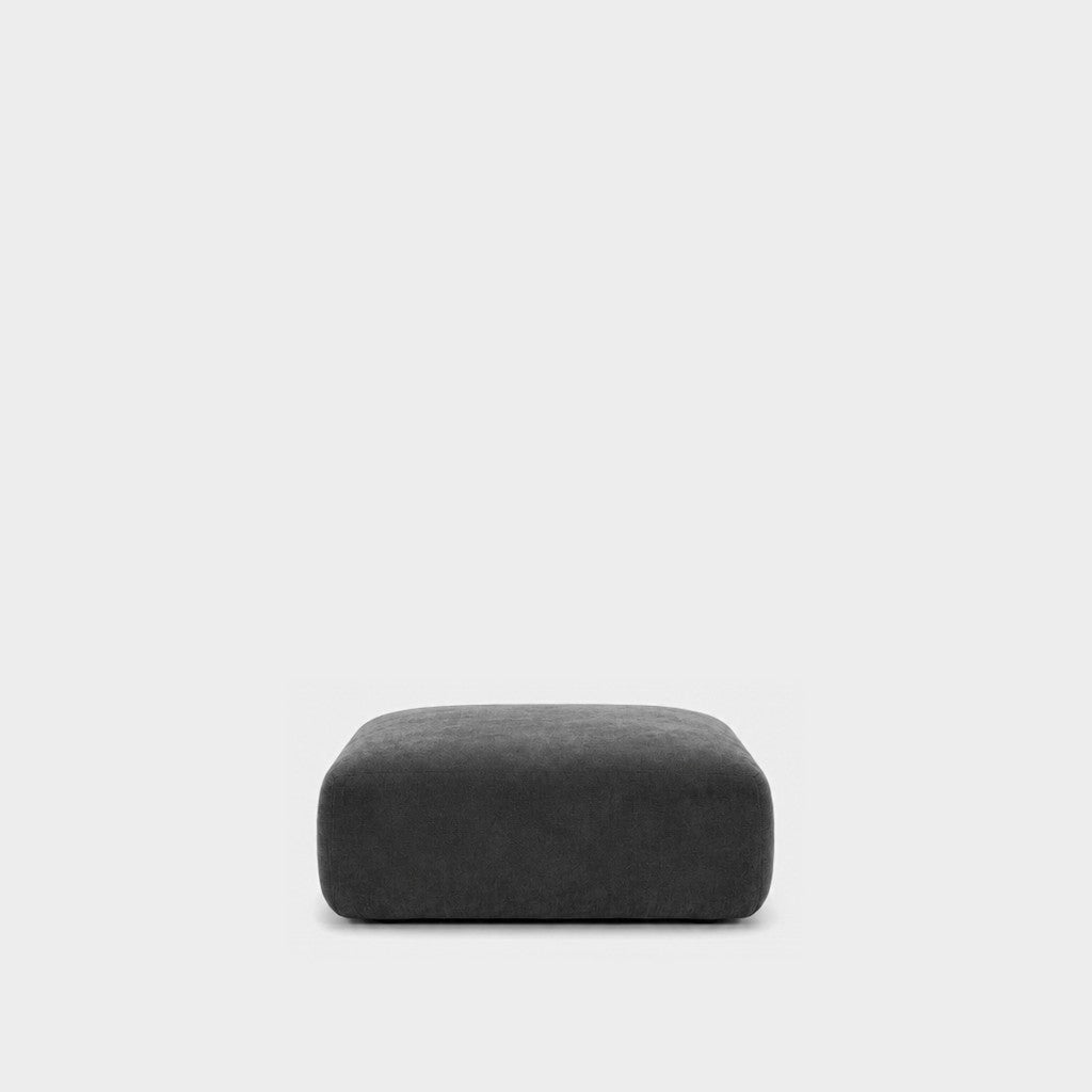 Petra footstool ottoman in Meg Charcoal 6D6D, charcoal grey velvet
