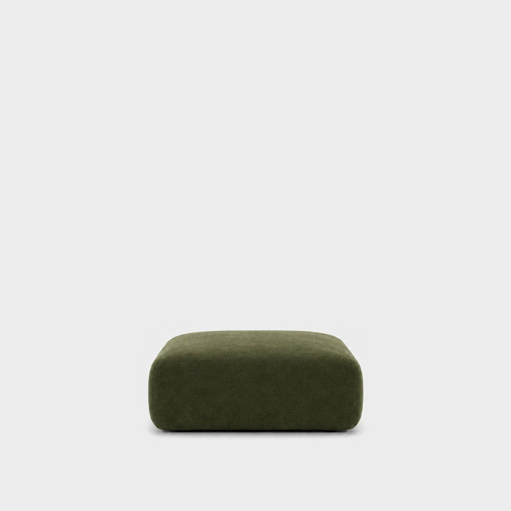 Petra footstool ottoman in Meg Emerald 6D6K, olive green velvet