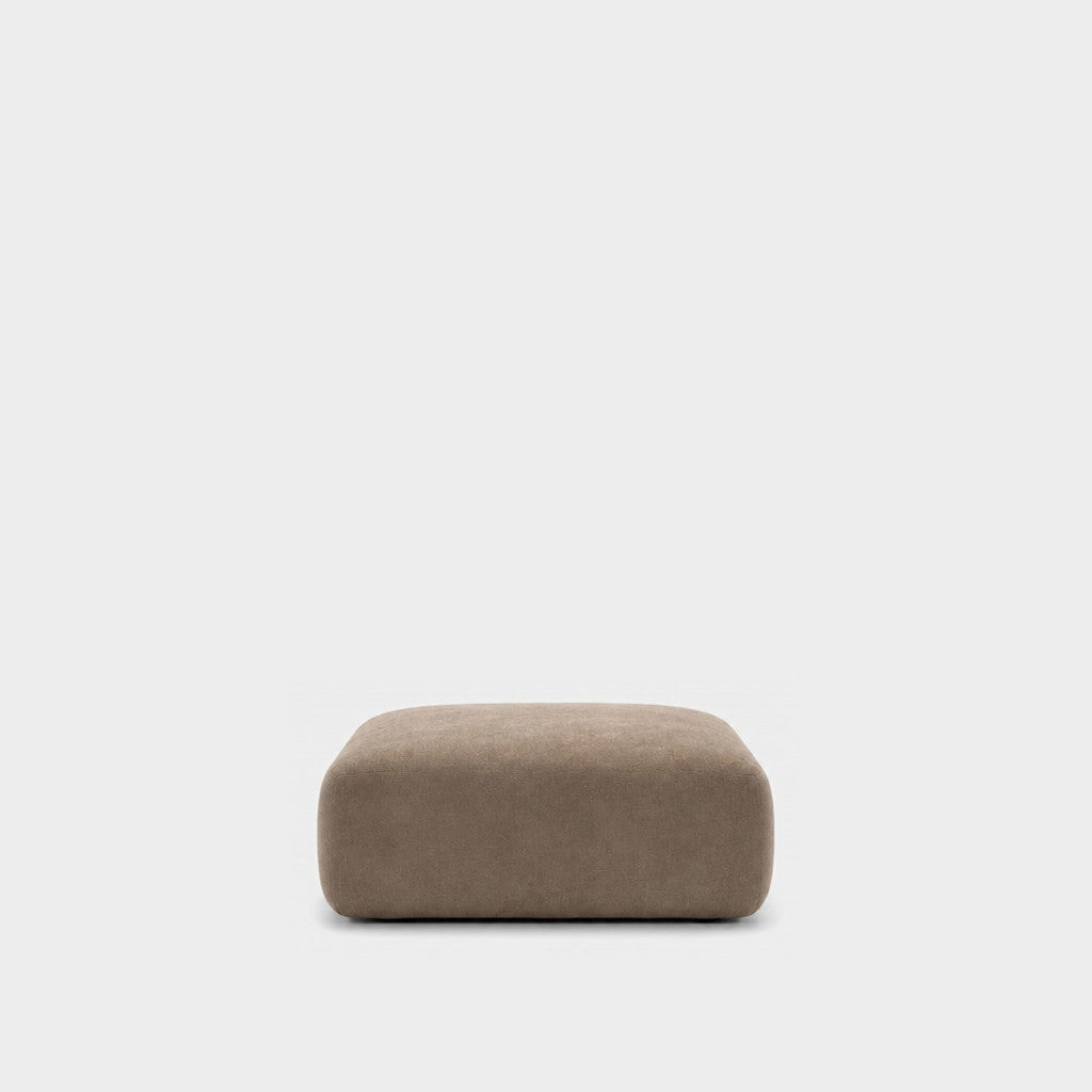 Petra footstool ottoman in Meg Khaki 6D62, khaki brown velvet