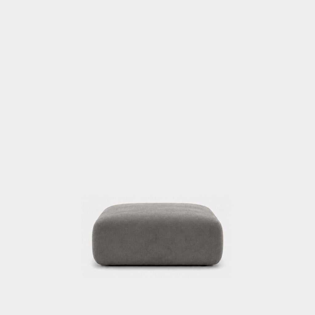 Petra footstool ottoman in Meg Mist Grey 6D69, mist grey velvet