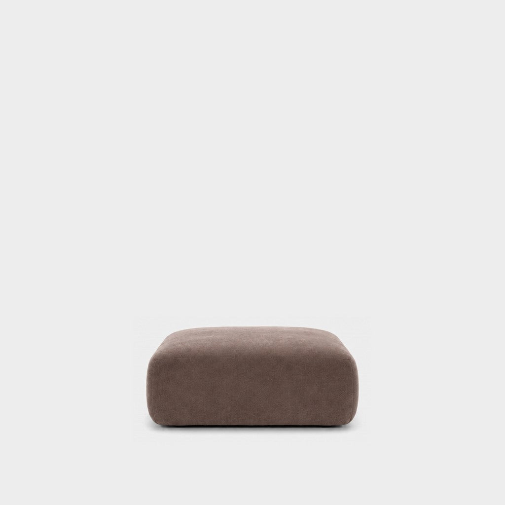 Petra footstool ottoman in Meg Taupe 6D6V, mauve brown velvet