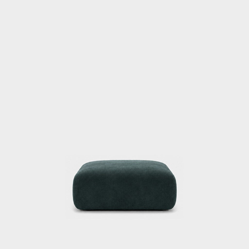Petra footstool ottoman in Meg Teal 6D6C, dark teal velvet