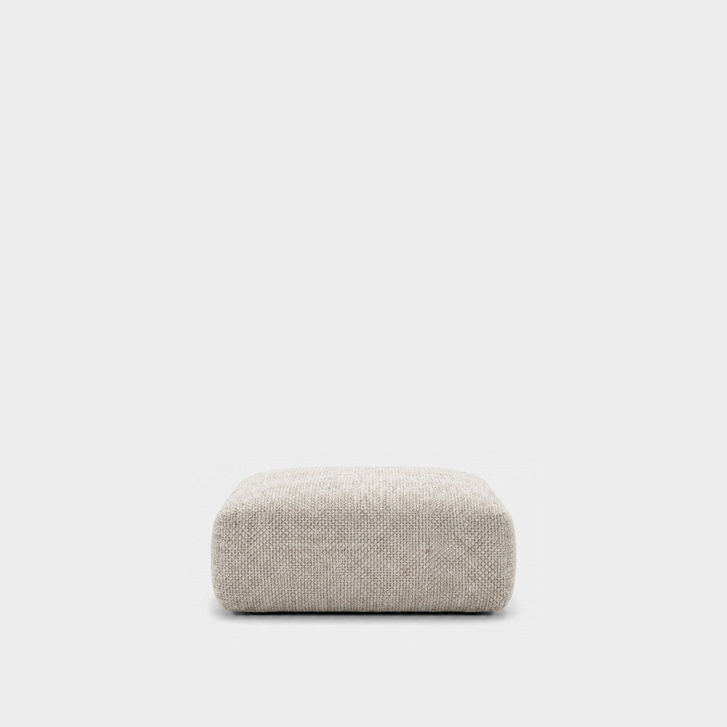 Petra footstool ottoman in Noha Natural 82Y3, natural beige linen