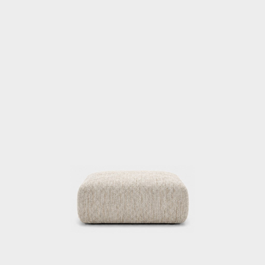 Petra footstool ottoman in Petra Cream 8063, cream chenille