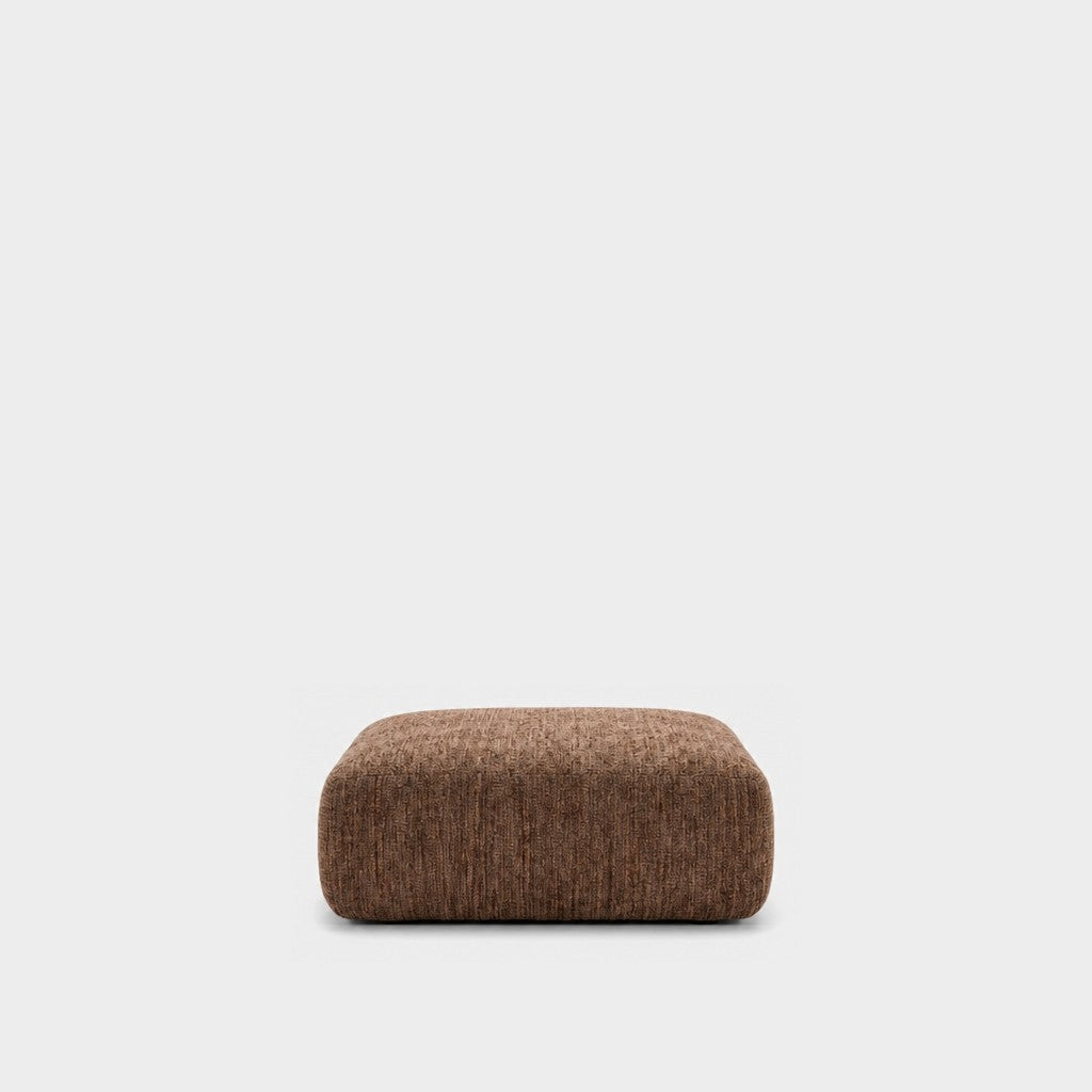 Petra footstool ottoman in Petra Hazelnut 8062, hazelnut brown chenille