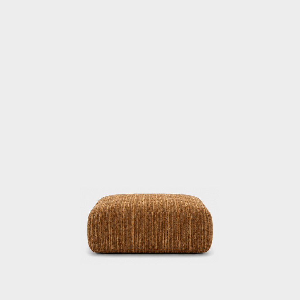 Petra footstool ottoman in Petra Mustard 8069, mustard yellow chenille