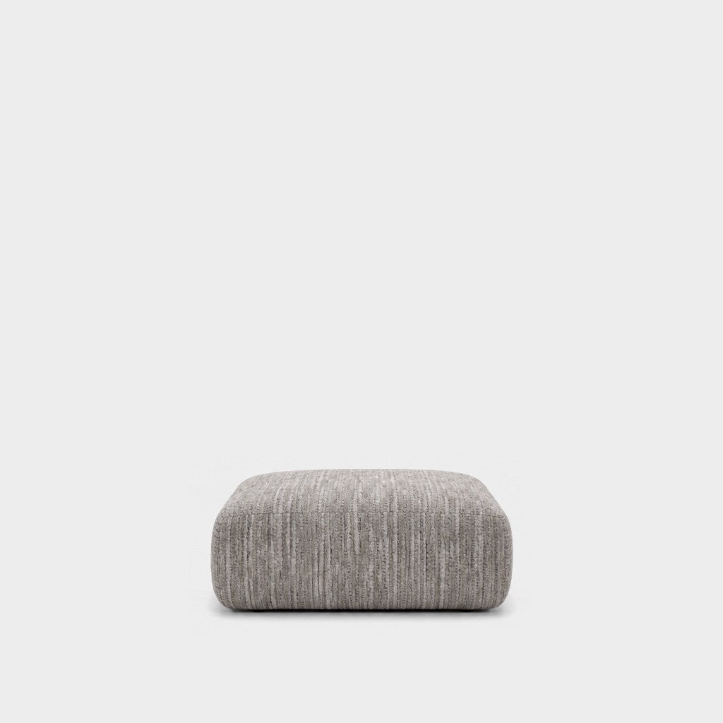 Petra footstool ottoman in Petra Nickle 8065, grey chenille