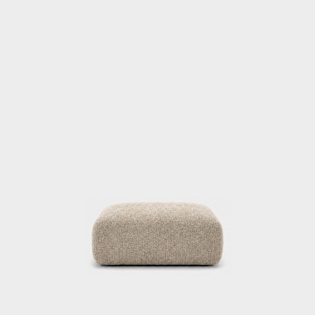 Petra footstool ottoman in Rhythm Beige 81R5, beige boucle
