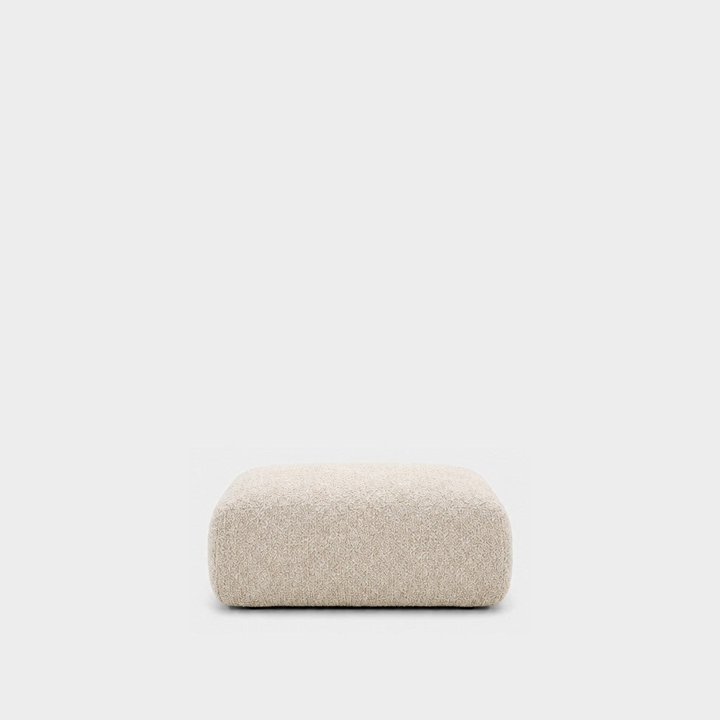 Petra footstool ottoman in Rhythm Ecru 81R1, ecru boucle