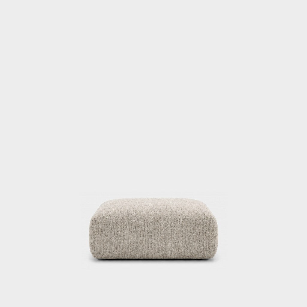 Petra footstool ottoman in Rhythm Natural 81R7, natural beige boucle