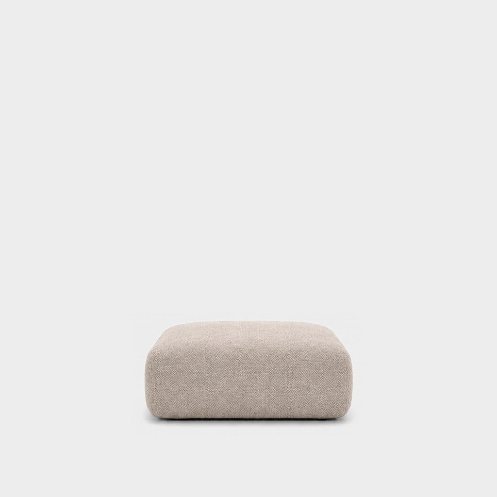 Petra footstool ottoman in Top Shell 81G1, off-white chenille