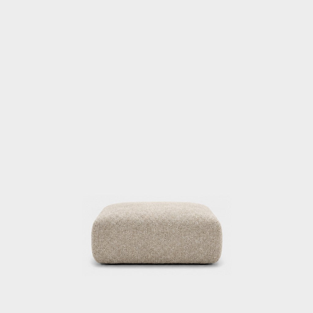 Petra footstool ottoman in Vista Bone 81H2, bone beige boucle
