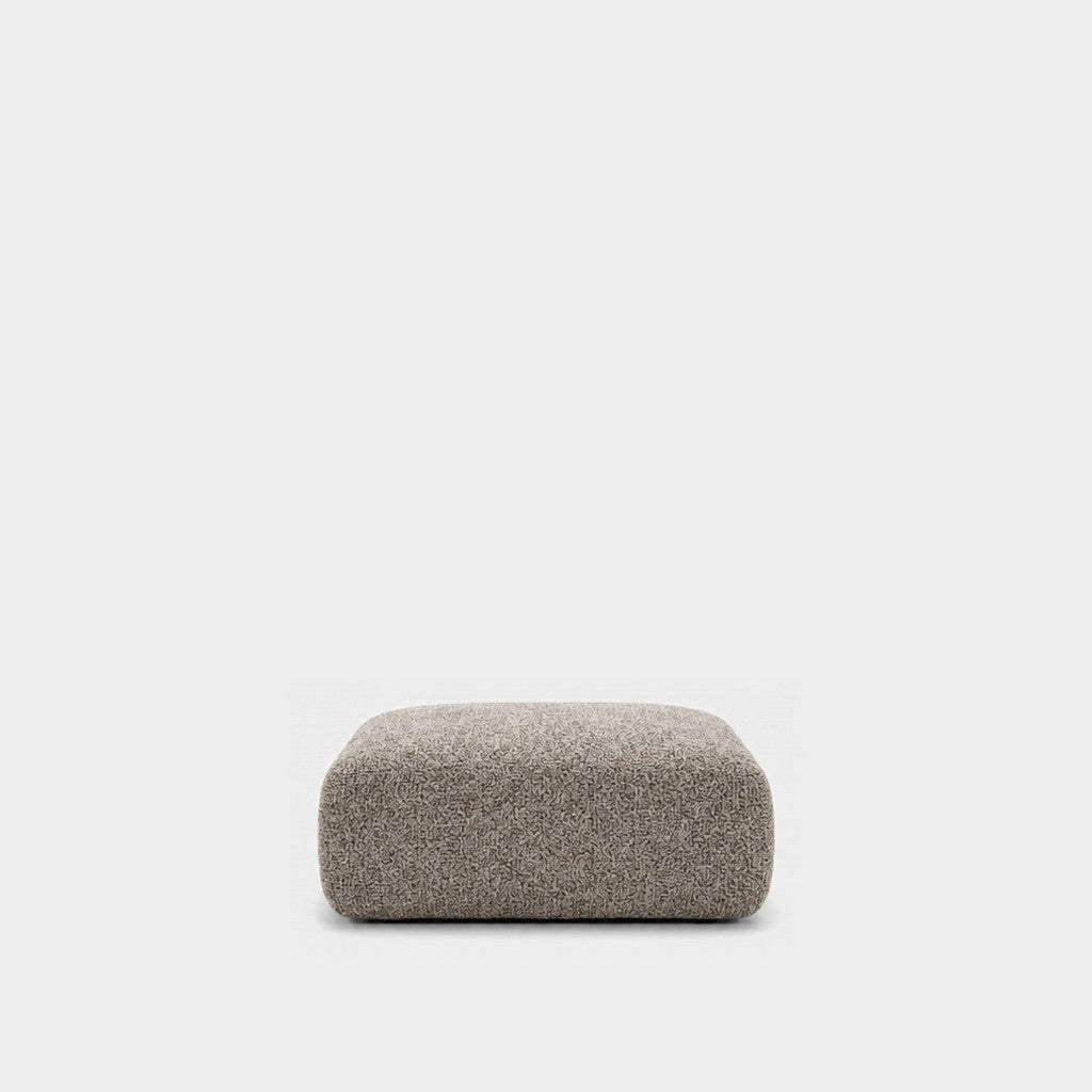 Petra footstool ottoman in Vista Clay 81H4, warm grey boucle