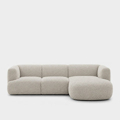 Petra L-shape modular sofa with chaise in A3609 Whisper White 7F41, off-white chenille