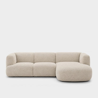 Petra L-shape modular sofa with chaise in Amisha Shell 6JS4, light beige boucle