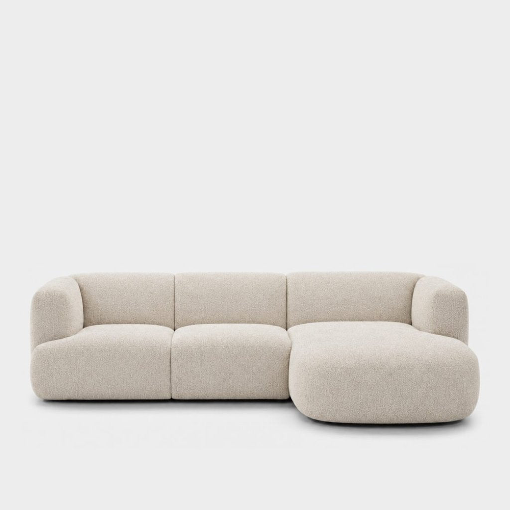 Petra L-shape modular sofa with chaise in Antwerp Cream 80C1, cream boucle