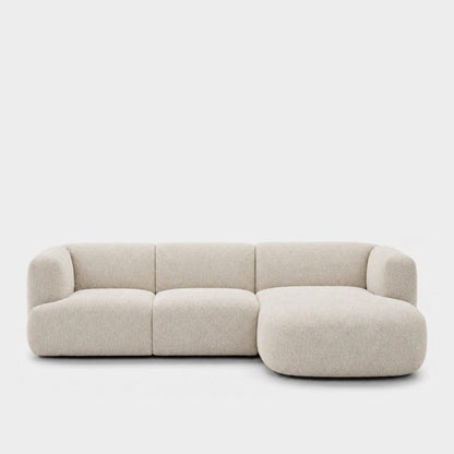 Petra L-shape modular sofa with chaise in Antwerp Cream 80C1, cream boucle