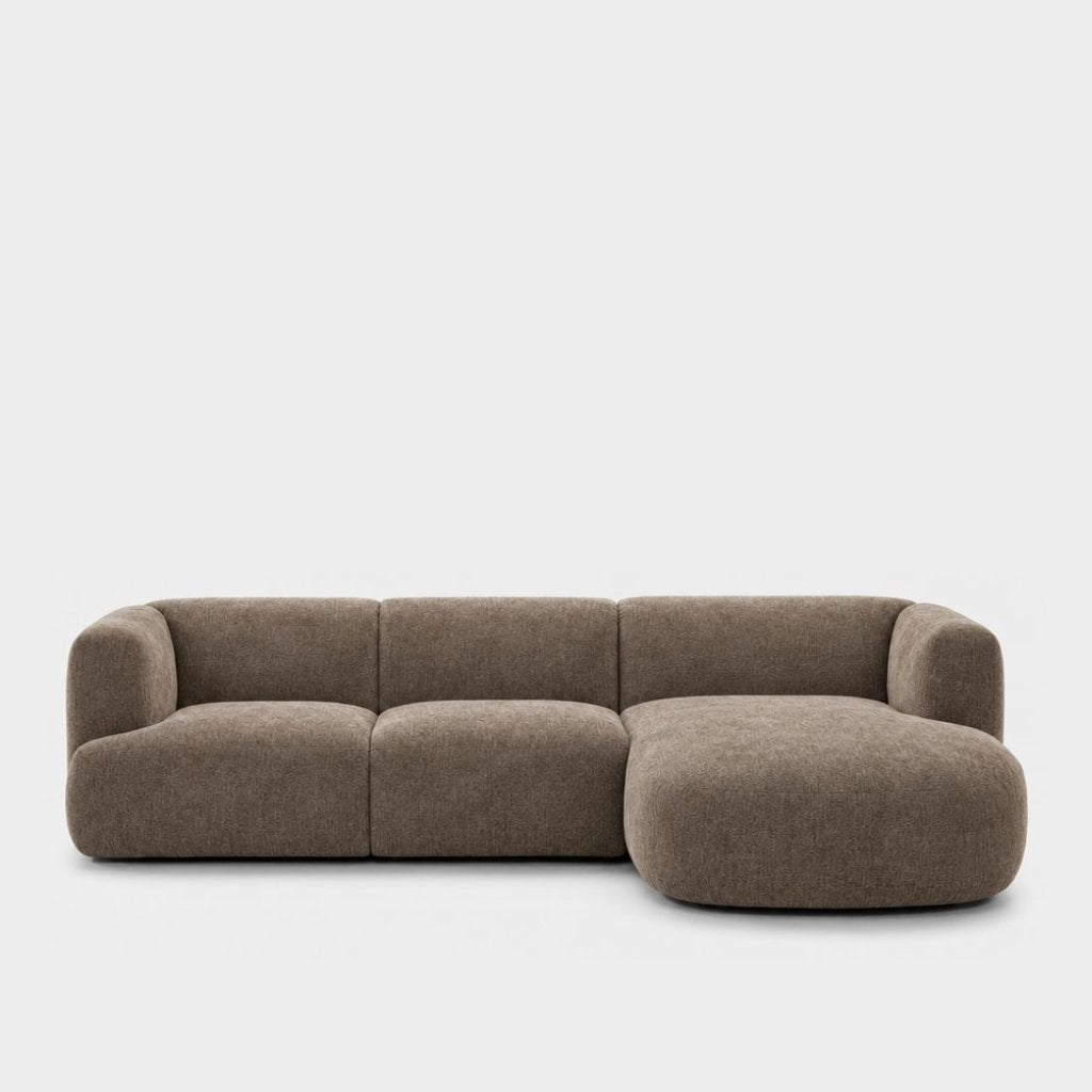 Petra L-shape modular sofa with chaise in Azures Desert 6L87, taupe chenille