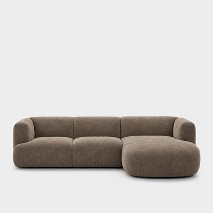 Petra L-shape modular sofa with chaise in Azures Desert 6L87, taupe chenille