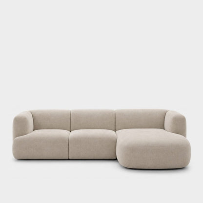 Petra L-shape modular sofa with chaise in Danny A Shell 6EQ2, off-white chenille