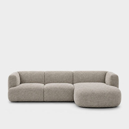Petra L-shape modular sofa with chaise in Field Herb 8213, sage grey linen
