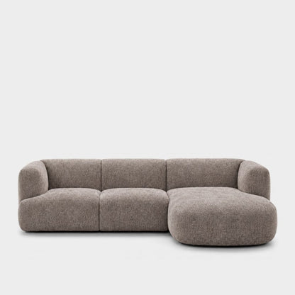 Petra L-shape modular sofa with chaise in Judy Nickle 7A7D, grey chenille