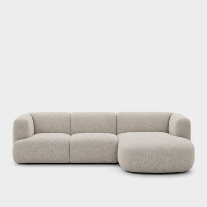 Petra L-shape modular sofa with chaise in Leigh Natural 81K1, off-white boucle