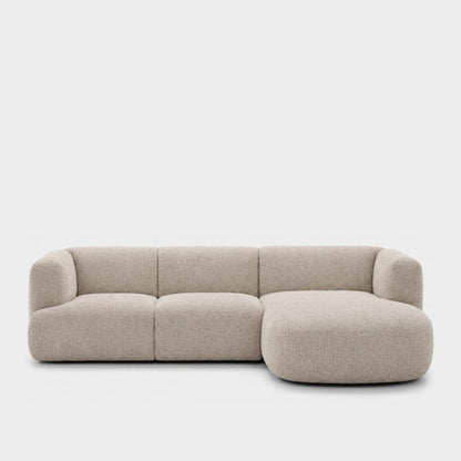 Petra L-shape modular sofa with chaise in Vista Bone 81H2, bone beige boucle