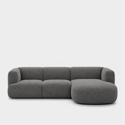 Petra L-shape modular sofa with chaise in Vista Charcoal 81HB, charcoal grey boucle
