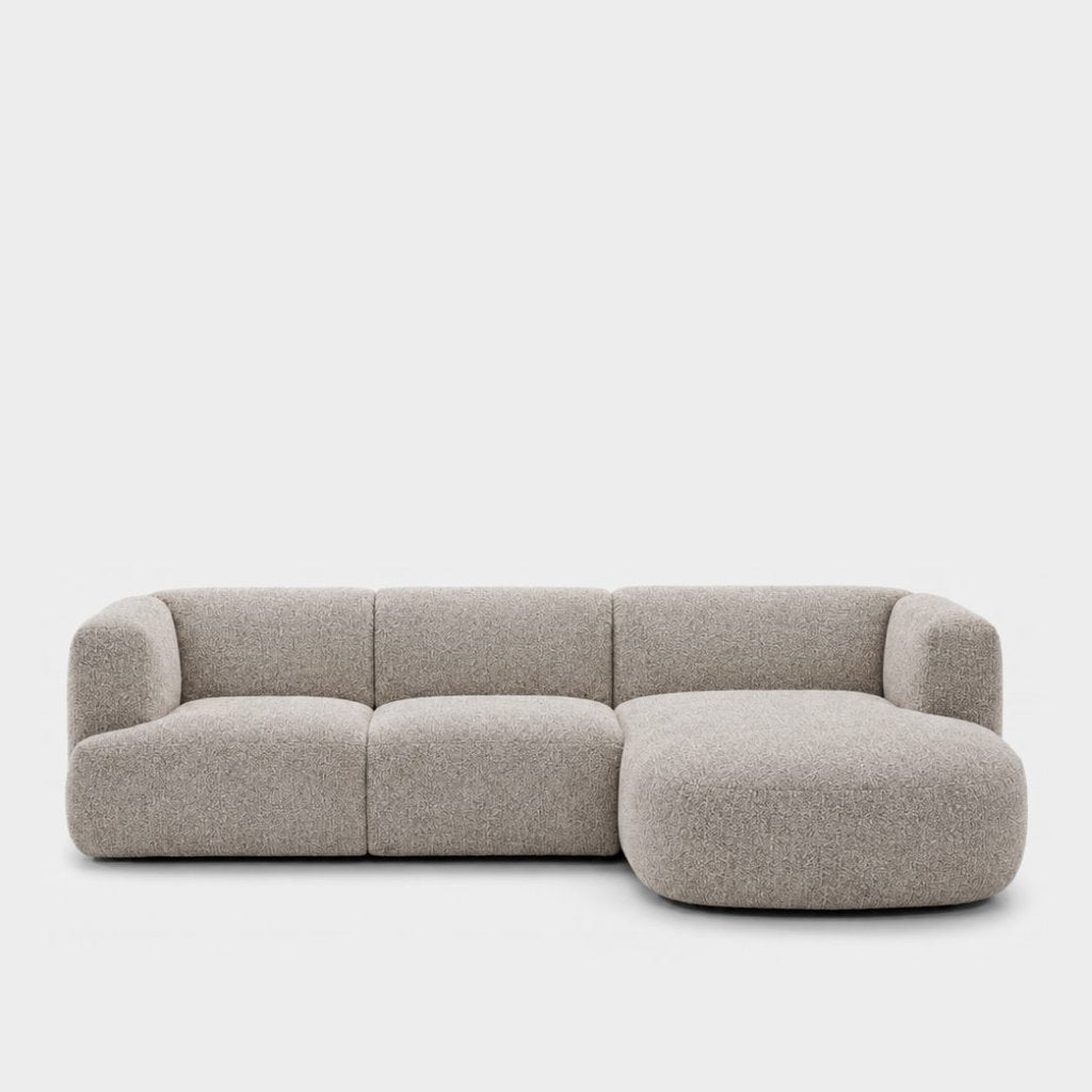 Petra L-shape modular sofa with chaise in Vista Oat 81H5, oatmeal boucle