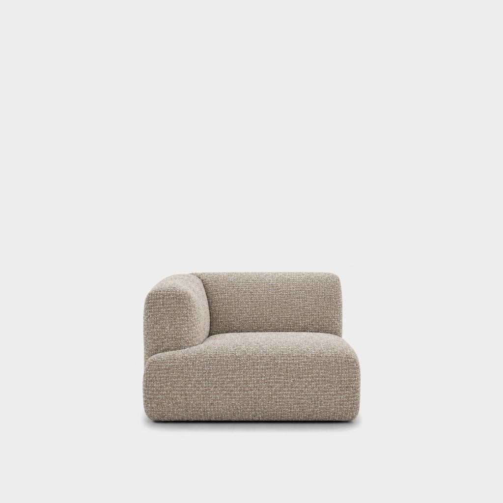 Petra one-arm seat module with left arm in 2738 Beige 7F61, beige chenille